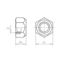 Hexagon Nut with Clamping Piece DIN 980 | Zinc Plated Steel | Thermal Capacity 120°C | Corrosion Resistant | @Pack of 25 | by Wurth