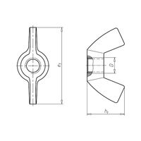 Wing Nut A4 Stainless Steel | Edged Wing Shape | M5 Thread | Plain Finish | @Pack of 10 | by Wurth