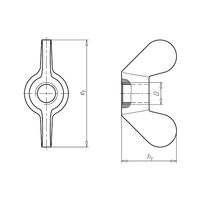 Wing Nut DIN 315 | Round Wing Shape | Malleable Iron & Zinc Plated | Corrosion Resistant | @Pack of 5 | by Wurth