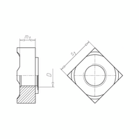 Square Weld Nuts DIN 928 | Steel Material | Plain Surface Finish | M4 Metric Thread | @Pack of 100 | by Wurth