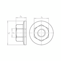 Nut with Spring Lock Washer M6 | Zinc Plated Blue Passivated | Easy Installation | @Pack of 25 | by Wurth