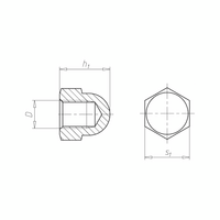 Hexagon Cap Nut DIN 1587 | High Profile Design | Chrome-Plated Brass | M5 Thread | @Pack of 25 | by Wurth