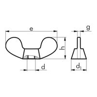 Wing Nut DIN 315 A2 Stainless Steel | Round Wing Shape | Corrosion-Resistant | Plain Finish | @Pack of 10 | by Wurth
