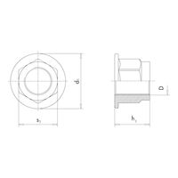 Hexagon Nut with Flange & Clamping Piece | Nylon Insert Locking | Zinc-Plated Steel | @Pack of 10 | by Wurth