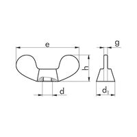 Wing Nut DIN 315 | Round Wing Shape | Malleable Iron | Zinc-Plated A2K | @Pack of 10 | by Wurth
