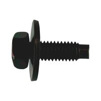 Hexagon Head Panel Screws with Washer | M6 Thread | Zinc Plated Black | Secure Tightening | @Pack of 25 | by Wurth