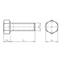 Hexagon Bolt M10 x 1 DIN 961 | Strength Class 10.9 | Zinc-Nickel Plated | @Pack of 10 | by Wurth