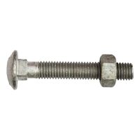 Coach Bolts with Nuts | M12 Thread | Hot Dip Galvanized Finish | Square Neck Design | @Pack of 25 | by Wurth