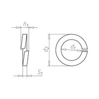 Lock Washer Shape B DIN 127 | Right-Angle Cross-Section | Zinc Plated | @Pack of 50 | by Wurth