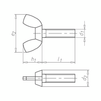 Wing Screw M5 | Square Wings DIN 316 | Zinc-Plated Steel 4.8 | @Pack of 10 | by Wurth