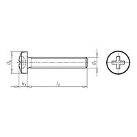 Pan Head Screws with H Cross Recess | Stainless Steel AISI 316 | UNC Thread | @Pack of 25 | by Wurth