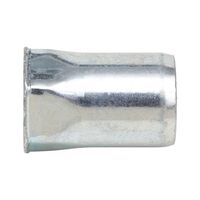 Rivet Nut with Semi-Hexagonal Shank | Zinc-Plated Steel | Anti-Rotation Lock | Minimal Head Protrusion | @Pack of 100 | by Wurth