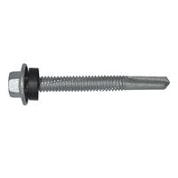 Flange Hex Head Screw with Seal | Hot Dip Galvanized Steel | Hexagon Drive | Corrosion Resistant | @Pack of 50 | by Wurth