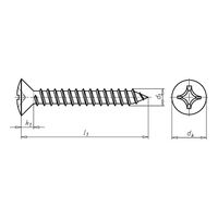 Raised Countersunk Head Tapping Screw | Black Zinc-Nickel Plated | Self-Tapping Design | H Cross Recess | @Pack of 50 | by Wurth