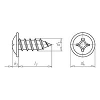 Pan Head Tapping Screw with Flange | Steel Material | Black Top Coat Finish | Self-Tapping Full Thread | @Pack of 50 | by Wurth