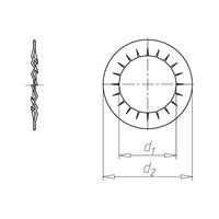 Serrated Lock Washer DIN 6798 | Internally Serrated Design | Zinc-Plated Steel | Blue Passivated | @Pack of 100 | by Wurth