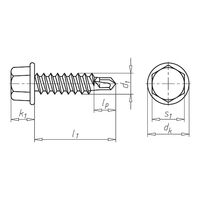 Pias® Drilling Screw | Hexagon Head & Drill Tip | Case-Hardened Steel | Zinc-Plated | @Pack of 50 | by Wurth