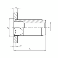 Rivet Nut with Semi-Hexagonal Shank | Zinc-Plated Steel | Anti-Rotation Lock | Minimal Head Protrusion | @Pack of 100 | by Wurth