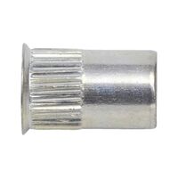 Rivet Nut M4 | Zinc-Plated Steel | Small Countersunk Head & Knurled Shank | @Pack of 25 | by Wurth