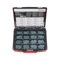 Drilling Screws Pan Head Assortment | 1603 Pieces | Zinc Plated Steel | AW Drive Type | by Wurth