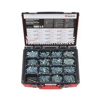 Pias Drilling Screws Hexagon Head Assortment | 1127 Pieces | Zinc-Plated Steel | Collar Design | @1 PCS | by Wurth