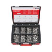 Type S Lock Washer Assortment | 1225 Pieces | A2 Stainless Steel | Belleville Washer Shape | by Wurth