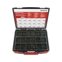 Tapping Screw Pan Head with Collar | Delta Seal Black Zinc Plated | 1500 PCS Assortment | by Wurth