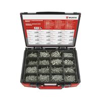 Chipboard Screws Assortment | Full Thread & Countersunk Head | Zinc Plated A2K | @Pack of 2100 | by Wurth