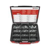 Hexagon Nut Assortment | 1035 Pieces | Zinc Plated Steel | DIN 934 Compliant | by Wurth