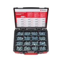 Countersunk Head Screw Assortment | 1140 Pieces | Zinc Plated & Hexalobular Drive | by Wurth