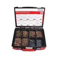 Button Head Needle Point Stitching Screw Assortment | 1,403 Pieces | Zinc Yellow Coating | by Wurth