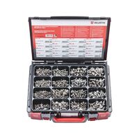 Screw Assortment | Half Round Head with Collar | Hexagon Socket | 1000 Pieces | by Wurth