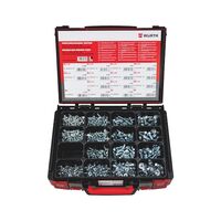 Serrated Screws and Locking Nuts Assortment | 860 Pieces | Zinc Plated Steel | M4, M5, M6, M8 Sizes | by Wurth