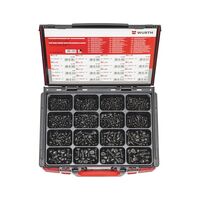 Flat Head Screw Assortment | 1060 Pieces | Zinc Nickel Coated | High Strength | by Wurth