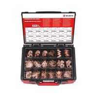 Sealing Ring Assortment DIN 7603 Shape A | 1350 Pieces | Solid Copper Construction | Heat Resistant Up to +300°C | by Wurth