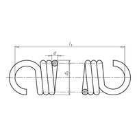 Tension Spring with Double Eyes DIN 2097 | Spring Steel Wire | Zinc-Plated for Corrosion Resistance | @Pack of 5 | by Wurth