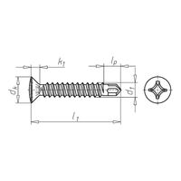Window Construction Screw | Self-Drilling & Raised Countersunk Head | Zinc-Plated Steel | @Pack of 1000 | by Wurth