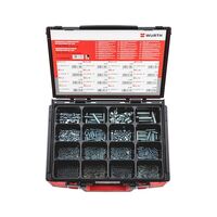 Set Screws Assortment 1000 Pieces | Galvanised Steel | Hexagon Socket Drive | ISO 4026 Compliant | by Wurth