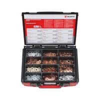Sealing Ring Assortment 575 Pieces | DIN 7603 Compliant | Copper & Aluminium Seals | Heat Resistant to +300°C | by Wurth