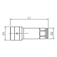 Pass Through Socket Wrench Extension | 19mm Hexagon Tip | Chrome Plated | Through-Hole Geometry | by Wurth