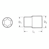 3/8-Inch Socket Wrench Insert | TX Head for Secure Engagement | Chrome-Vanadium Steel | Zinc Phosphated | by Wurth