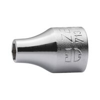 3/8 Inch Socket Wrench Insert | 14mm Hexagon Tip | Short Design | Chrome Plated | by Wurth