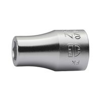 1/2 Inch Socket Wrench Insert Short | Chrome Plated | POWERDRIV Technology | Ball Catch Groove | by Wurth