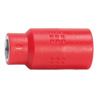 VDE 3/8 Inch Socket Wrench | Insulated for Live Parts | Chrome-Vanadium Steel | Short Design | by Wurth