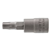 1/4 Inch Socket TX IP | Internal Square Drive | TX25 Tip Size | Zinc Phosphated Finish | by Wurth