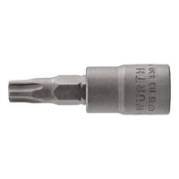 1/4 Inch Socket TX IPR | Internal Square Drive | TX25 Tip | Zinc Phosphated Finish | by Wurth