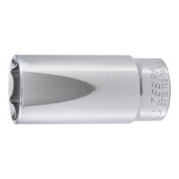 1/2 Inch Socket Wrench | Hex Drive with Ball-Securing Groove | Chrome Plated | by Wurth