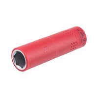 VDE 3/8 Inch Socket Wrench | Insulated for Live Electrical Work | Chrome-Vanadium Steel | 14mm | by Wurth