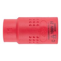 VDE 3/8 Inch Socket Wrench | Insulated for Live Electrical Work | Chrome-Vanadium Steel | by Wurth