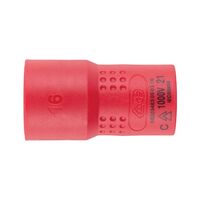 VDE 3/8 Inch Socket Wrench | Insulated for Live Electrical Work | Chrome-Vanadium Steel | Short Design | by Wurth